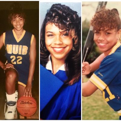 Photos of Gillian Iliana Waters'youth while playing baseball and basketball. 